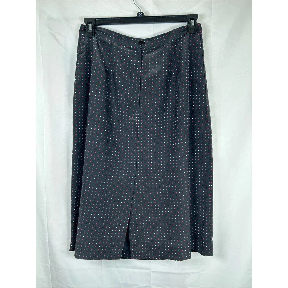 Kasper ASL Vintage Polka Dot Skirt Suit Size 14 Black Red Career Boss Lady